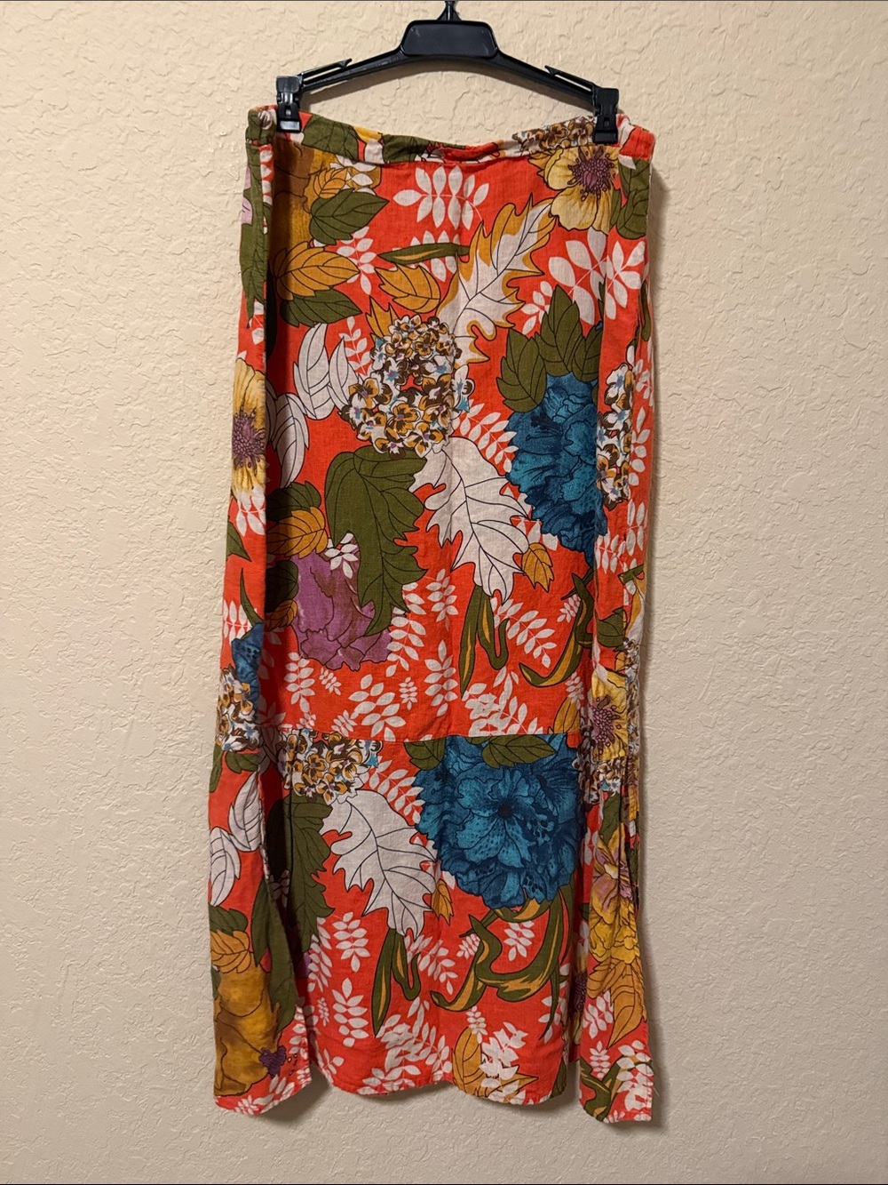 FARM Rio Floral Multicolor Maxi Skirt — Orange, Pink, Yellow, Green